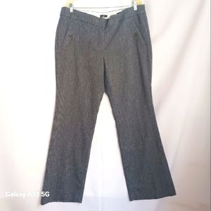 LOFT Women's Marisa Trouser Linen Blend Dress Gray Pants Sz 14